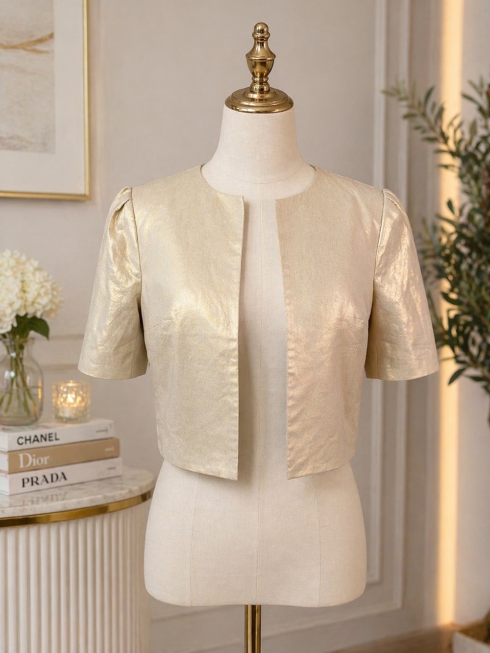 Nine West Pale Blush Cropped Jacket